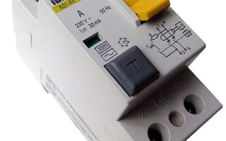 Wiring diagram RCD and breakers in the switchboard