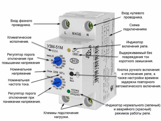 Kas yra UZM 51M elektros instaliacijoje - charakteristikos, prijungimo schema