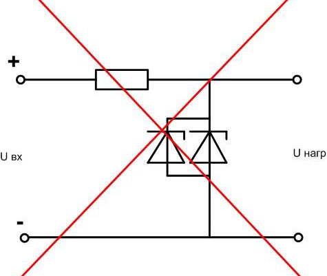 Los diodos estabilizadores no deben conectarse en paralelo entre sí. 