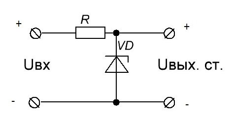 Diagrame de circuit de bază pentru alimentarea cu energie a unei diode Zener. 