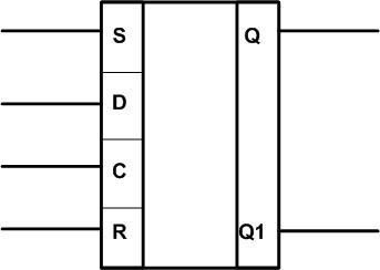 Kombinuota D ir RS trigerio loginė grandinė. 