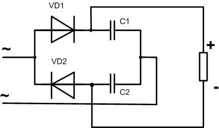Un dublator de tensiune asamblat conform unui circuit Latour. 