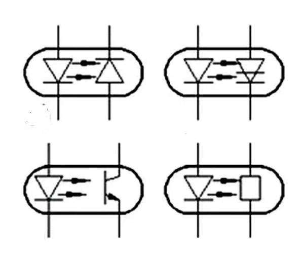 Schema del circuito di un optoaccoppiatore. 
